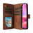 For iPhone 17 Case Zipper Wallet Multiple Card Slots Leather Phone Cover with Wrist Strap - Brown - 3