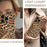 For iPhone 15 Pro Case Leopard Print PU Leather Coated PC + TPU Electroplating Phone Cover - 5