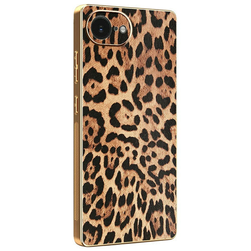 For iPhone 17e / 16e Case Leopard Print PU Leather Coated PC + TPU Electroplating Phone Cover - 1