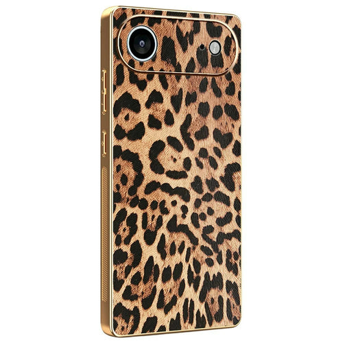 For iPhone Air Case Leopard Print PU Leather Coated PC + TPU Electroplating Phone Cover - 1