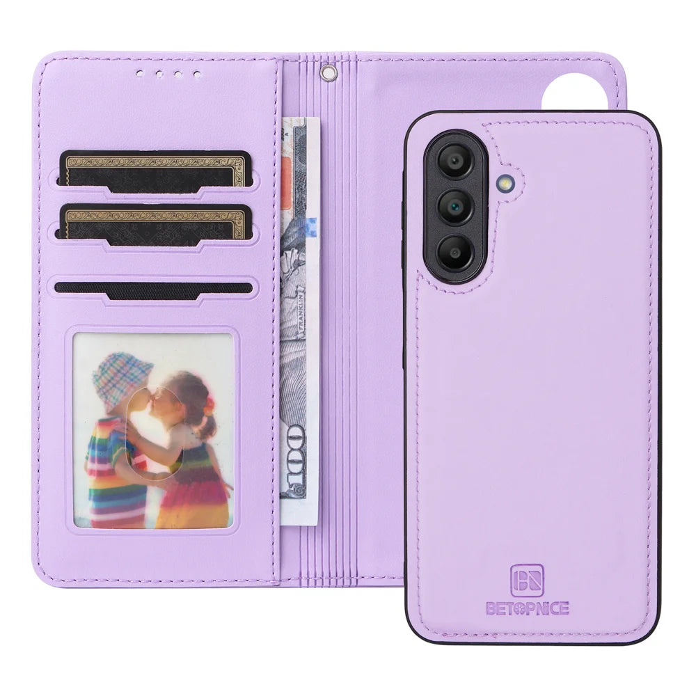 BETOPNICE For Samsung Galaxy A18 5G / A18 4G / A17 5G / A17 4G Magnetic Case  Detachable PU Leather Phone Cover with Strap - Purple - 6
