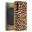 For Samsung Galaxy A56 5G Case Leopard Print PU Leather Coated PC + TPU Electroplating Phone Cover - 1