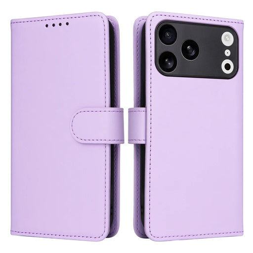 BETOPNICE For iPhone 18 Pro Max / 17 Pro Max Magnetic Case  Detachable PU Leather Phone Cover with Strap - Purple - 1