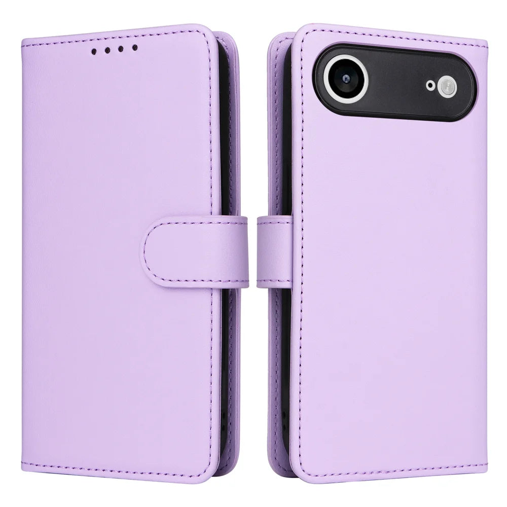 BETOPNICE For iPhone Air Magnetic Case  Detachable PU Leather Phone Cover with Strap - Purple - 1