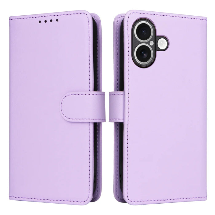 BETOPNICE For iPhone 17 Magnetic Case  Detachable PU Leather Phone Cover with Strap - Purple - 1