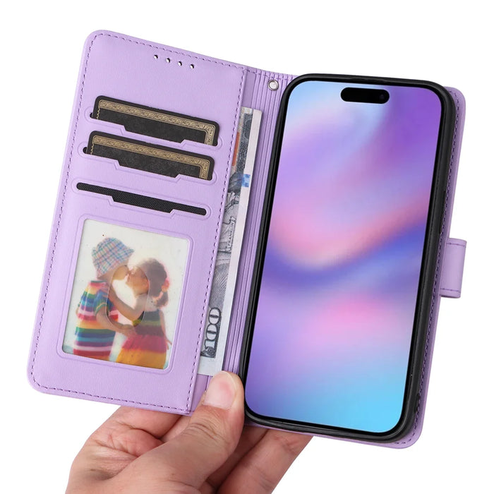 BETOPNICE For iPhone 17 Magnetic Case  Detachable PU Leather Phone Cover with Strap - Purple - 7