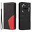 For Nothing Phone (3a) Leather Phone Case Stand Wallet with Bi-colour Splicing Design - Black - 1