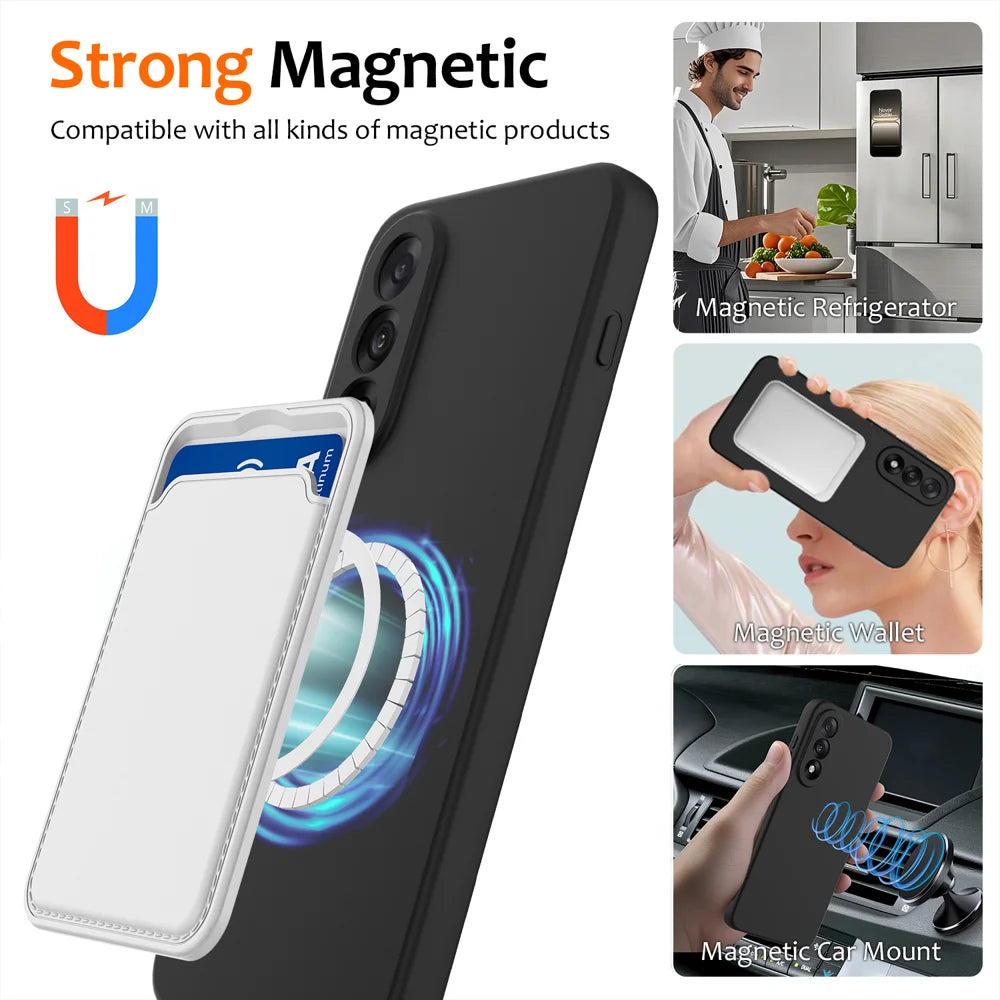 For OnePlus Nord 5 5G Magnetic Case Anti-Drop Liquid Silicone Phone Cover - Black - 3