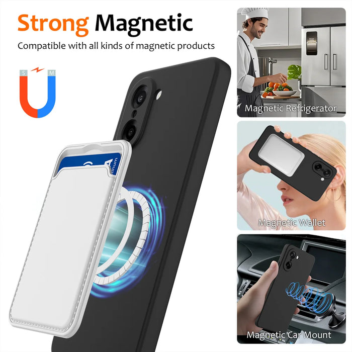 For OnePlus Nord CE5 5G Magnetic Case Anti-Drop Liquid Silicone Phone Cover - Black - 3