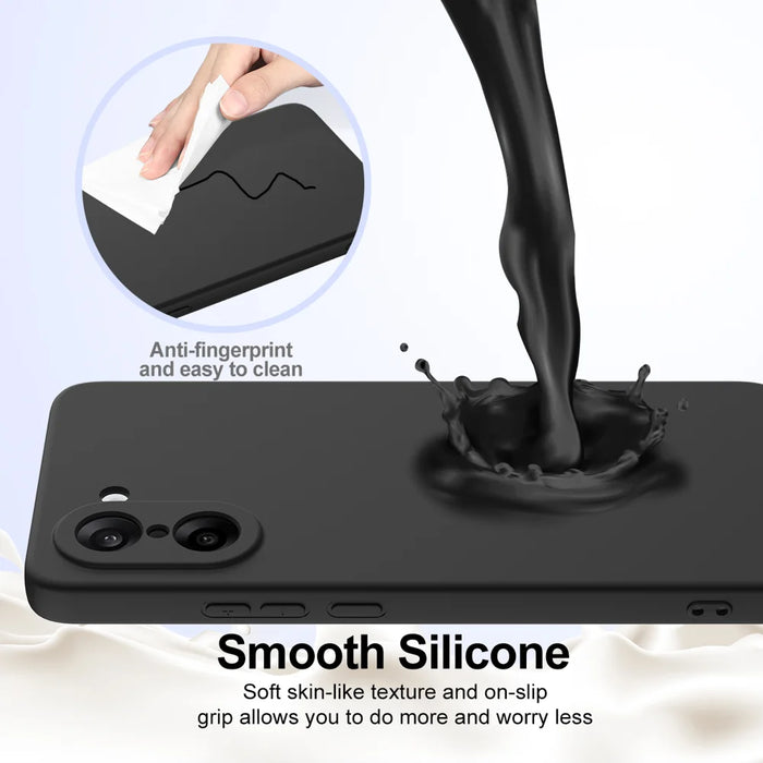 For OnePlus Nord CE5 5G Magnetic Case Anti-Drop Liquid Silicone Phone Cover - Black - 5