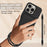For iPhone 12 Pro Max 6.7 inch Liquid Silicone Case  Phone Back Cover with Card Holder and Short Strap - Black - 3