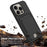 For iPhone 12 Pro Max 6.7 inch Liquid Silicone Case  Phone Back Cover with Card Holder and Short Strap - Black - 5