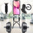 For iPhone 15 Liquid Silicone Case  Phone Back Cover with Card Holder and Short Strap - Black - 4