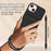 For iPhone 13 6.1 inch / iPhone 14 Liquid Silicone Case  Phone Back Cover with Card Holder and Short Strap - Black - 3