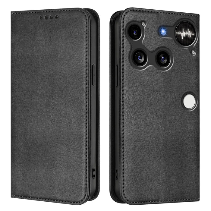 For Nothing Phone (3) 5G Wallet Cases Retro Texture RFID Blocking Leather Phone Cover - Black - 1