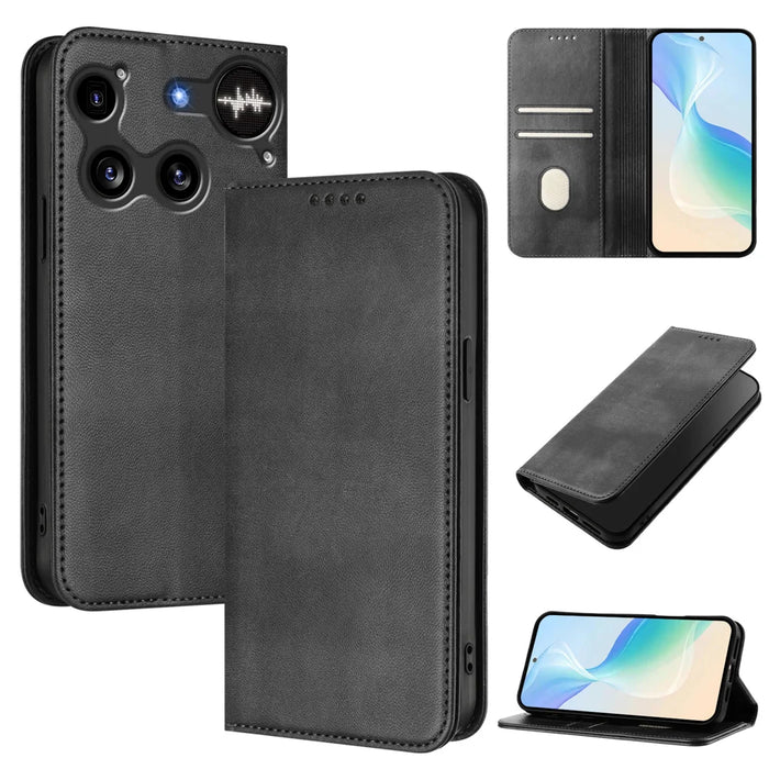 For Nothing Phone (3) 5G Wallet Cases Retro Texture RFID Blocking Leather Phone Cover - Black - 2