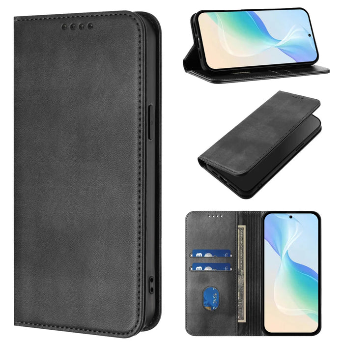For Nothing Phone (3) 5G Wallet Cases Retro Texture RFID Blocking Leather Phone Cover - Black - 4