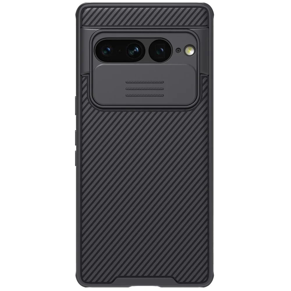 NILLKIN CamShield Pro Series for Google Pixel 7 Pro 5G Drop-proof Phone Case Hard PC Soft TPU Anti-scratch Cell Phone Cover with Slide Camera Cover - Black - 1