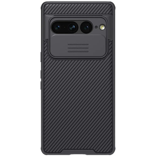 NILLKIN CamShield Pro Series for Google Pixel 7 Pro 5G Drop-proof Phone Case Hard PC Soft TPU Anti-scratch Cell Phone Cover with Slide Camera Cover - Black - 1