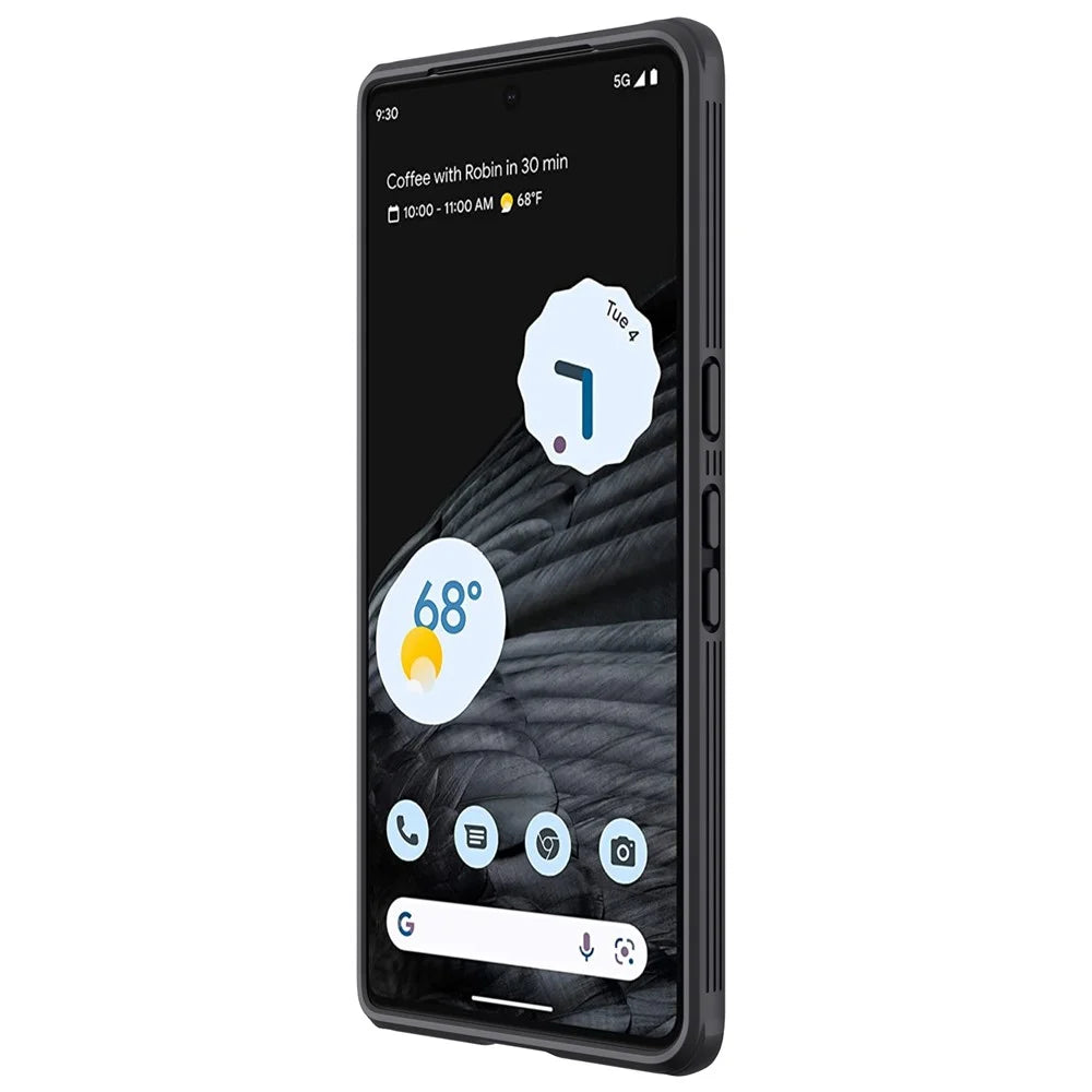 NILLKIN CamShield Pro Series for Google Pixel 7 Pro 5G Drop-proof Phone Case Hard PC Soft TPU Anti-scratch Cell Phone Cover with Slide Camera Cover - Black - 5