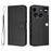 For Nothing Phone (3) 5G Wallet Case RFID Blocking Calf Texture Leather Stand Phone Cover with Strap - Black - 1