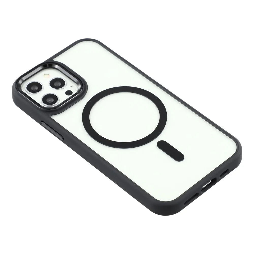 For iPhone 12 Pro Max Case Compatible with MagSafe Anti-Drop TPU + PC Phone Cover - Black - 4