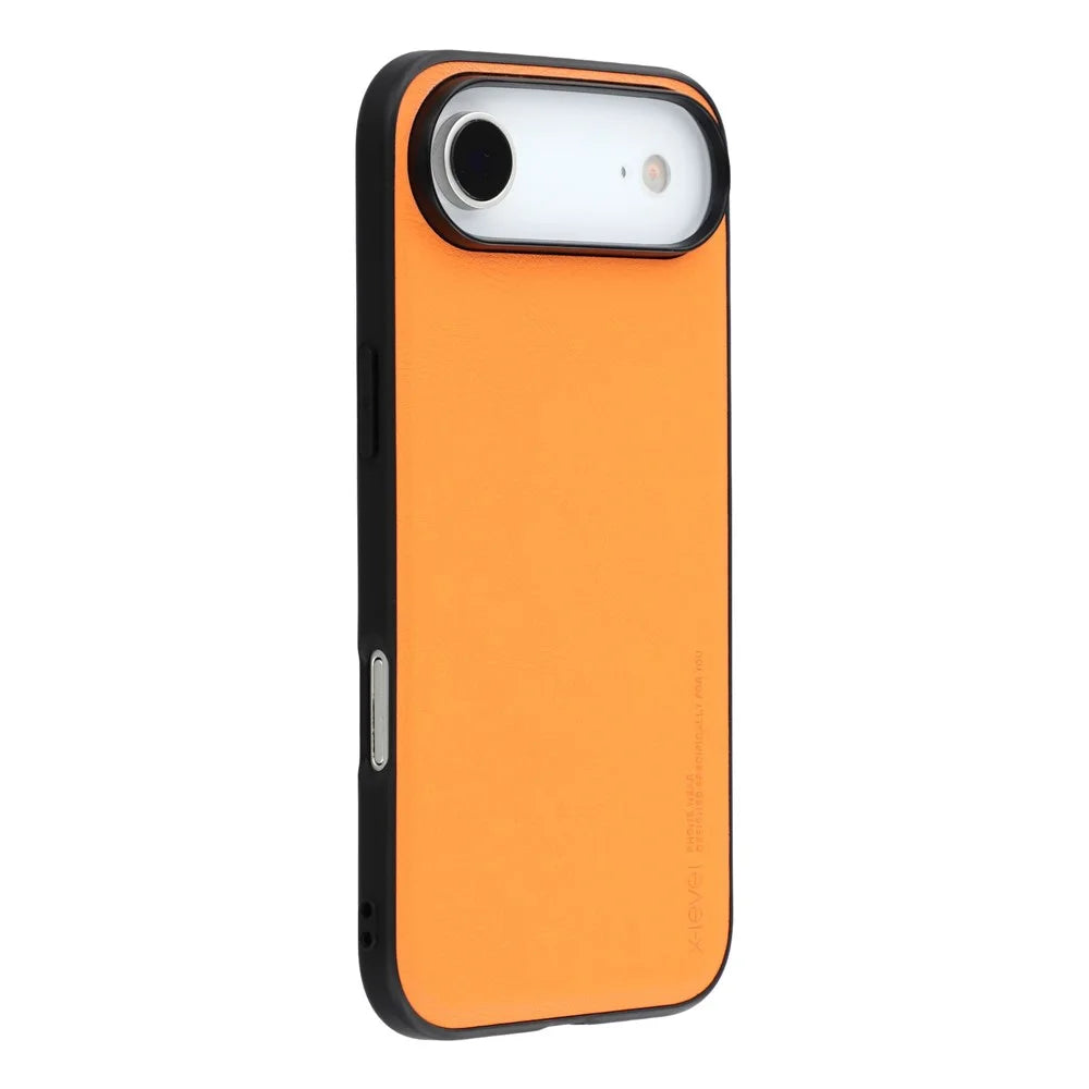 X-LEVEL Bojue-3 Series For iPhone Air Case Leather Coated PC + TPU Phone Back Cover - Orange - 1