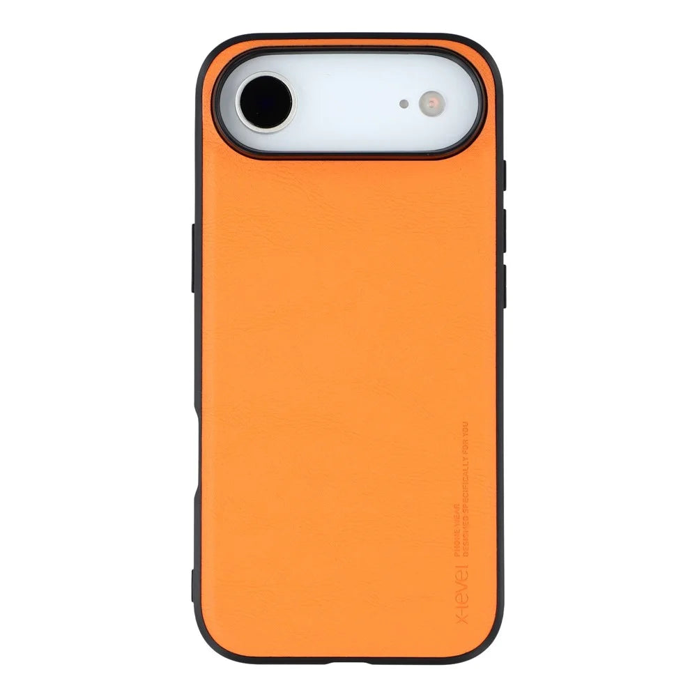 X-LEVEL Bojue-3 Series For iPhone Air Case Leather Coated PC + TPU Phone Back Cover - Orange - 3