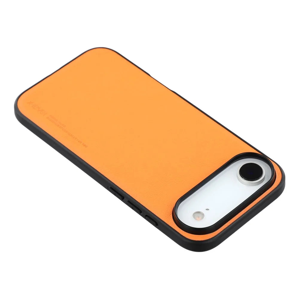 X-LEVEL Bojue-3 Series For iPhone Air Case Leather Coated PC + TPU Phone Back Cover - Orange - 5