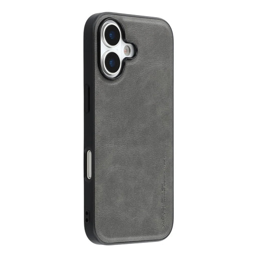 X-LEVEL Bojue-3 Series For iPhone 17 Case Leather Coated PC+TPU Phone Back Cover - Grey - 1