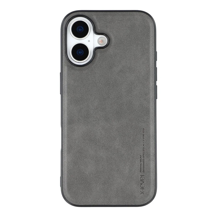 X-LEVEL Bojue-3 Series For iPhone 17 Case Leather Coated PC+TPU Phone Back Cover - Grey - 3