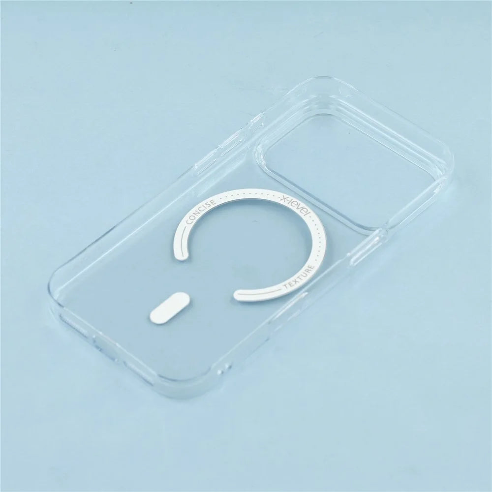 X-LEVEL For iPhone 17 Pro Case Compatible with MagSafe Clear Back Slim Hard PC Phone Cover - Transparent - 7