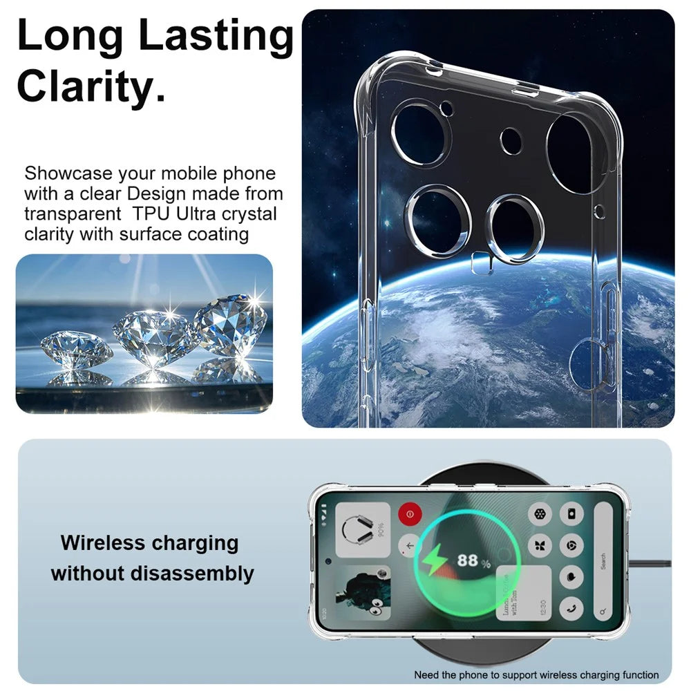 IMAK For Nothing Phone (3) 5G Case TPU Phone Cover Airbag Shockproof Protection - Transparent - 4