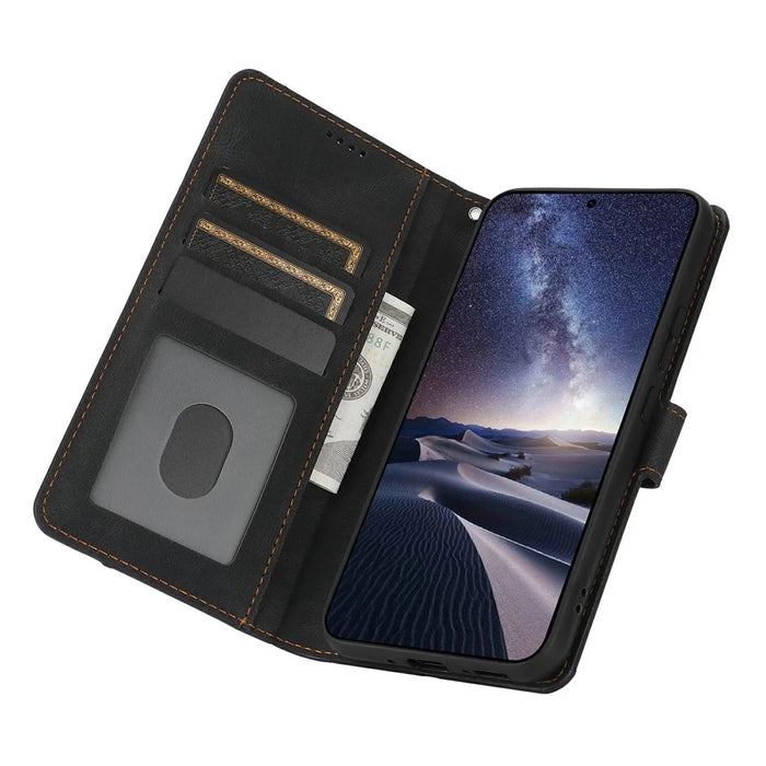 For iPhone 18 Pro Max / 17 Pro Max Case PU Leather Phone Cover with Wallet Stand - Black - 2