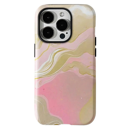 For iPhone 16 Pro Max Case Heat Transfer Marble Pattern Hard PC + TPU Phone Cover - HZ991 - 1