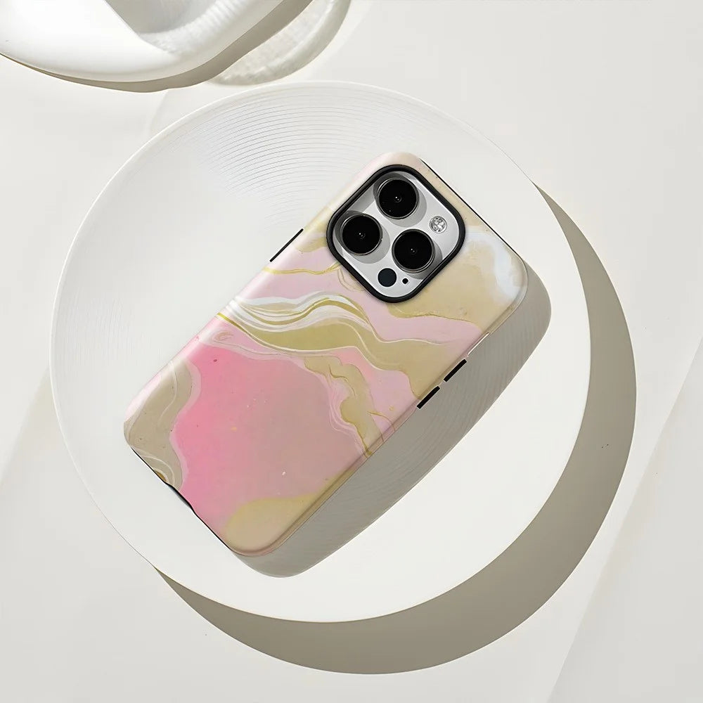 For iPhone 16 Pro Max Case Heat Transfer Marble Pattern Hard PC + TPU Phone Cover - HZ991 - 2