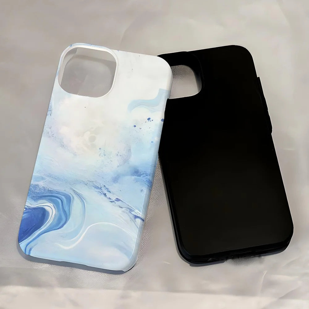 For iPhone 16 Pro Max Case Heat Transfer Marble Pattern Hard PC + TPU Phone Cover - HZ991 - 5