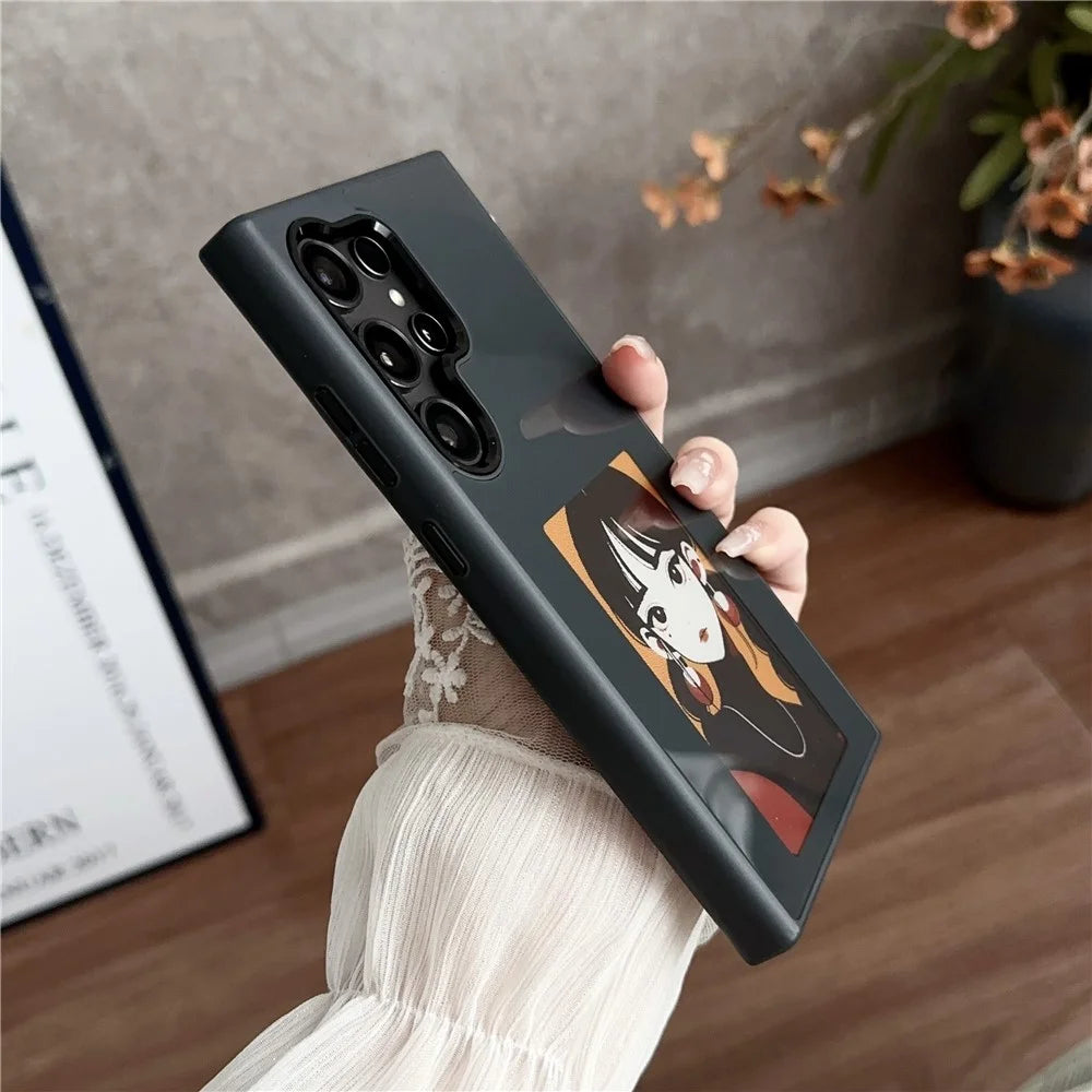 For Samsung Galaxy S25 Ultra E Ink Phone Cover 4-Color Display Pattern Customized Case - Black - 5