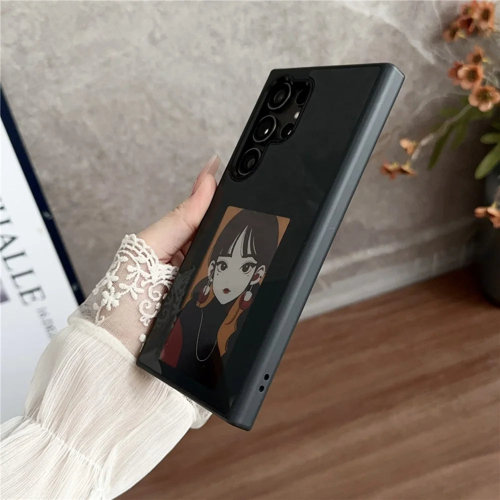 For Samsung Galaxy S25 Ultra E Ink Phone Cover 4-Color Display Pattern Customized Case - Black - 6