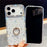 For iPhone 18 Pro Max / 17 Pro Max Case with Ring Kickstand Rhinestone Edge TPU + PC IMD Phone Cover - Glitter White - 4