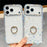 For iPhone 18 Pro Max / 17 Pro Max Case with Ring Kickstand Rhinestone Edge TPU + PC IMD Phone Cover - Glitter White - 6