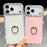 For iPhone 18 Pro Max / 17 Pro Max Case with Ring Kickstand Rhinestone Edge TPU + PC IMD Phone Cover - Glitter White - 7