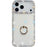 For iPhone 18 Pro / 17 Pro Case with Ring Kickstand Rhinestone Edge TPU + PC IMD Phone Cover - Glitter White - 1