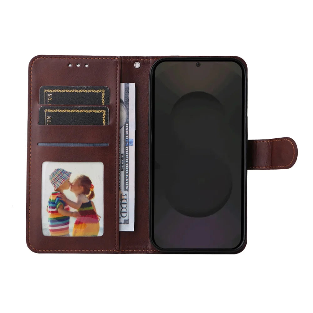 ENKAY HAT PRINCE For Samsung Galaxy S25 FE PU Leather Wallet Case   Phone Stand Cover with Tempered Glass - Pink - 3