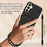 For Samsung Galaxy S24 FE Liquid Silicone Case  Phone Back Cover with Card Holder and Short Strap - Black - 3