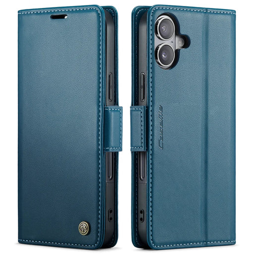CASEME For iPhone 17 Case  023 Series RFID Blocking Glossy Stand Phone Cover - Blue - 1