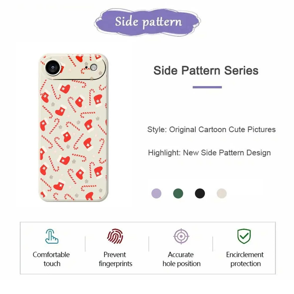 For iPhone Air Case Red Canes and Stockings Pattern Printing Straight Edge TPU Phone Back Cover - Green - 7