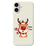 For iPhone 17 Case Happy Time Deer Pattern Printing Straight Edge TPU Phone Back Cover - Beige - 1