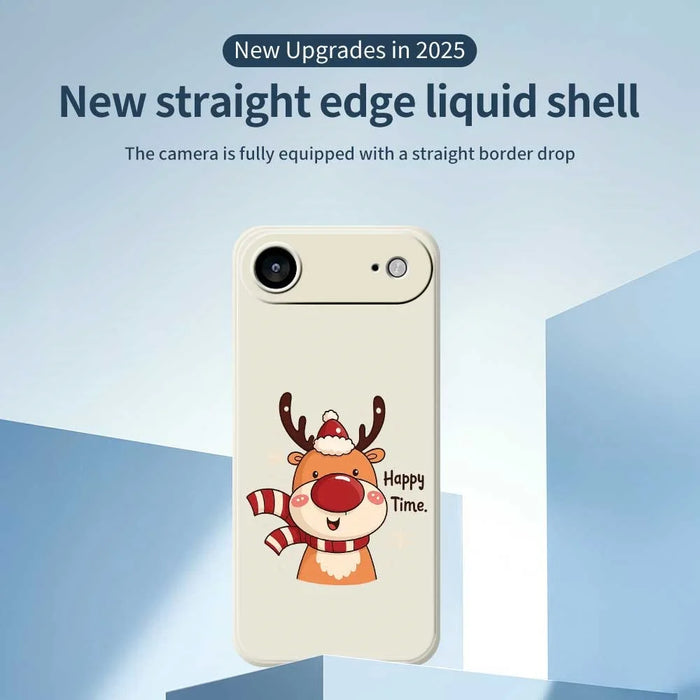 For iPhone Air Case Happy Time Deer Pattern Printing Straight Edge TPU Phone Back Cover - Beige - 2