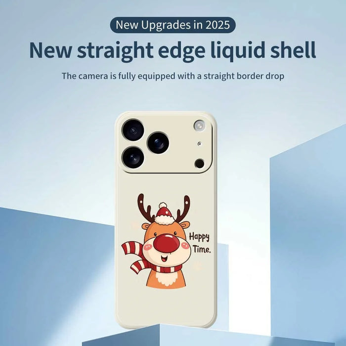 For iPhone 18 Pro / 17 Pro Case Happy Time Deer Pattern Printing Straight Edge TPU Phone Back Cover - Green - 2